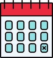Date Line Filled Icon vector
