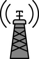 Signal Tower Line Filled Icon vector