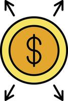 Dollar Line Filled Icon vector