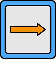 Right Line Filled Icon vector