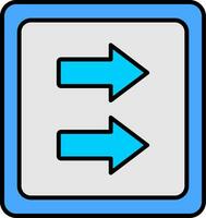 Fast Forward Line Filled Icon vector