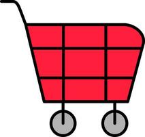 Shopping Cart Line Filled Icon vector