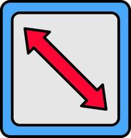 Right Down Line Filled Icon vector