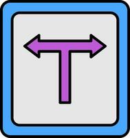 T Junction Line Filled Icon vector