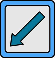 Diagonal Arrow Line Filled Icon vector