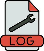 Log Format Line Filled Icon vector