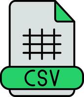 Csv Line Filled Icon vector