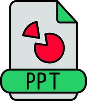 Ppt Line Filled Icon vector