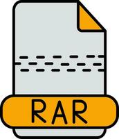Rar Line Filled Icon vector
