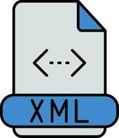 Xml Line Filled Icon vector