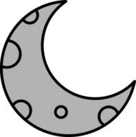 medio Luna línea lleno icono vector