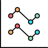 Line Chart Line Filled Icon vector