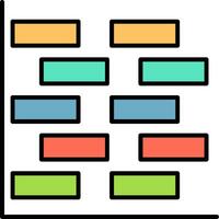 Gantt Chart Line Filled Icon vector