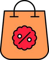 Shopping Bag Line Filled Icon vector
