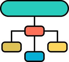 Hierarchical Structure Line Filled Icon vector