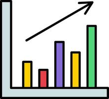 Bar Chart Line Filled Icon vector