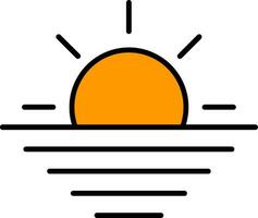 Sunset Line Filled Icon vector