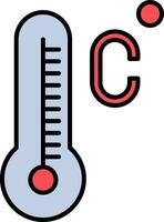 Celsius línea lleno icono vector