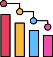 Bar Chart Line Filled Icon vector