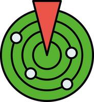 Radar Line Filled Icon vector