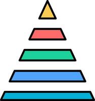 Pyramid Chart Line Filled Icon vector