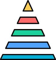 Pyramid Chart Line Filled Icon vector