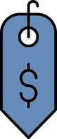 Dollar Sign Line Filled Icon vector