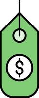 Dollar Sign Line Filled Icon vector