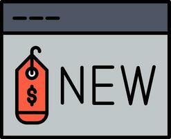 New Item Line Filled Icon vector