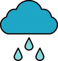 Rainy Line Filled Icon vector