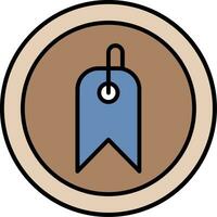Tag Line Filled Icon vector