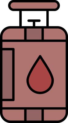 Gas Cylinder Line Filled Icon