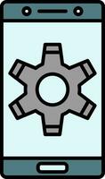 Setting Line Filled Icon vector