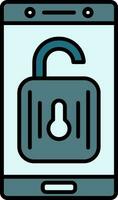 Unlock Line Filled Icon vector