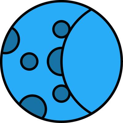 Moon Phase Line Filled Icon