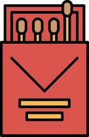 Match Box Line Filled Icon vector