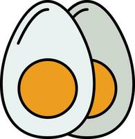 Boiled Egg Line Filled Icon vector