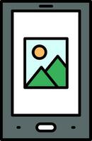 Tablet Line Filled Icon vector