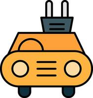 Electric Car Line Filled Icon vector