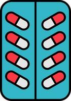 Pill Line Filled Icon vector