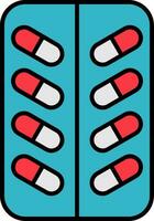 Pill Line Filled Icon vector