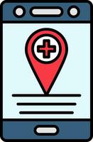 Health Clinic Line Filled Icon vector