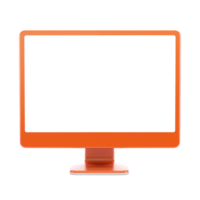 AI generated Modern Orange Computer Monitor Isolated png