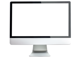 ai gerado moderno computador monitor com em branco tela png