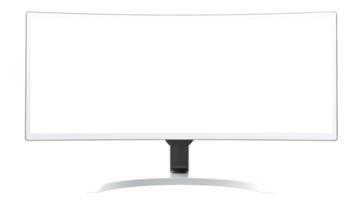 ai gerado curvado ultra amplo monitor em transparente fundo, frente Visão png