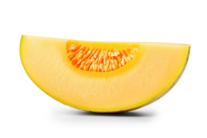 ai generato fresco Cantalupo melone fetta isolato png