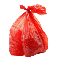 ai gerado vermelho plástico saco em invisível fundo png