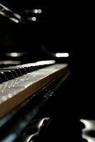 AI generated Piano concert advertisment background with copy space photo