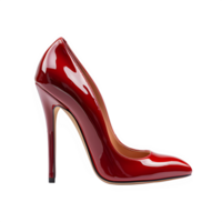 AI generated red high heel shoes isolated on transparent background ,generative ai png