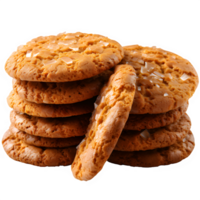 AI generated stack of cookies isolated on transparent background ,generative ai png